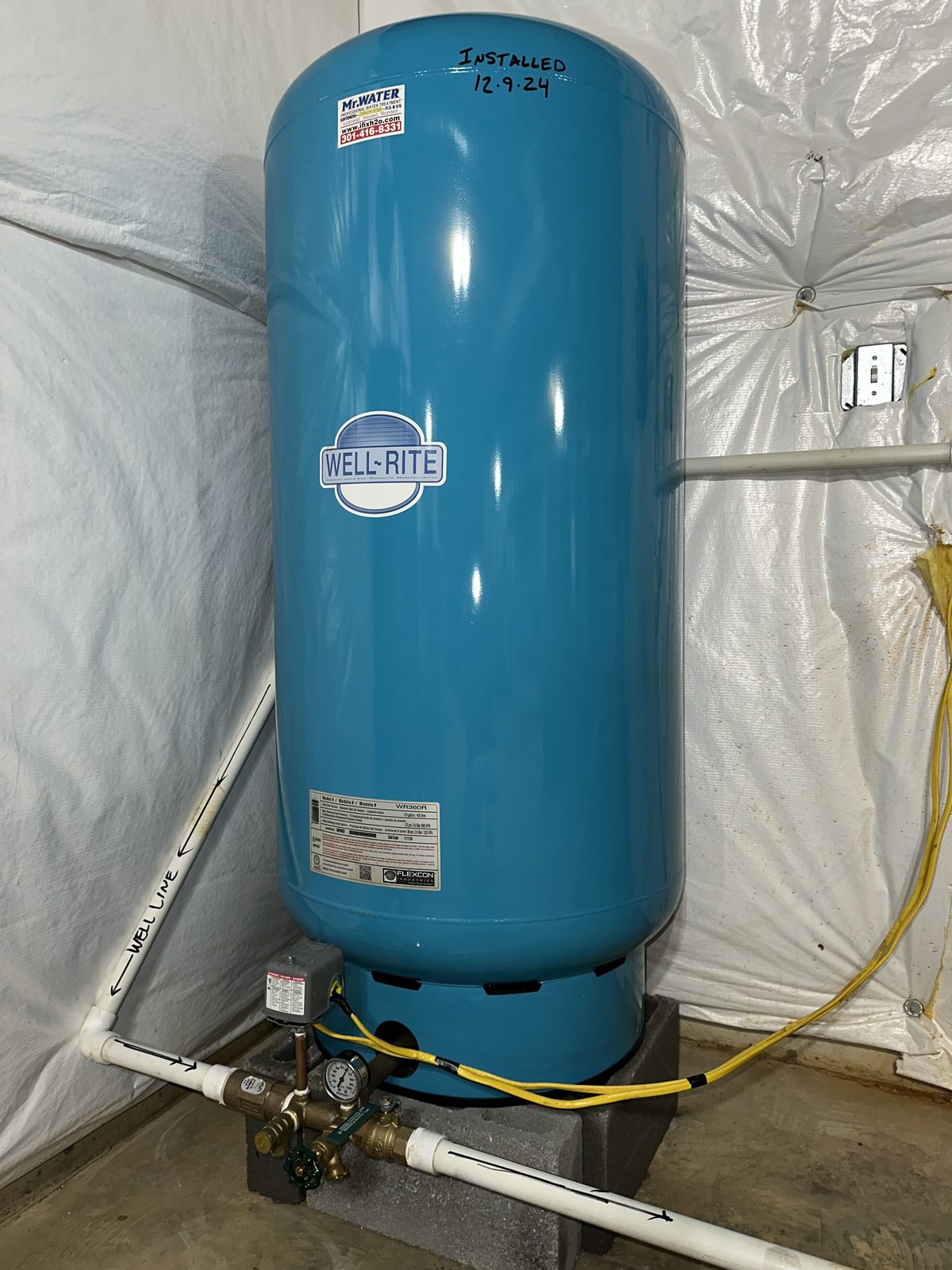 Well-Rite pressure tank installation