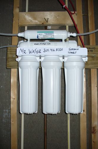Custom 5-stage reverse osmosis filter system installed by Mr. Water LLC