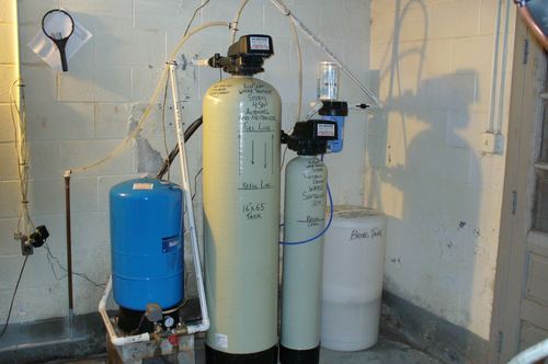 EcoSoft acid neutralizer and water softener with a brine tank