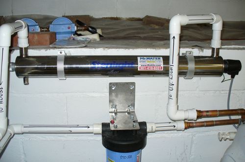 Close-up of a Sterilight UV disinfection light system