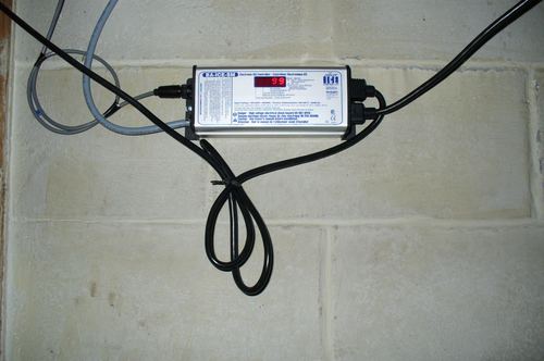 Close-up of a UV light electronic controller display