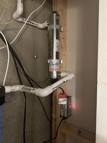 Close-up of a Viqua UV disinfection light system