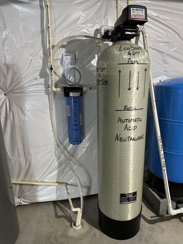EcoSoft automatic acid neutralizer with a whole-house carbon filter