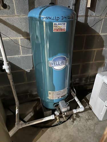 Well-Rite well pressure tank installation