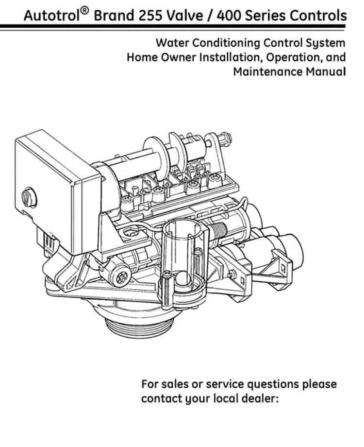 GE Autotrol Owners Manual 255-400