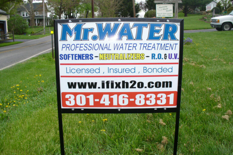 Mr. Water Professional Water Treatment yard sign