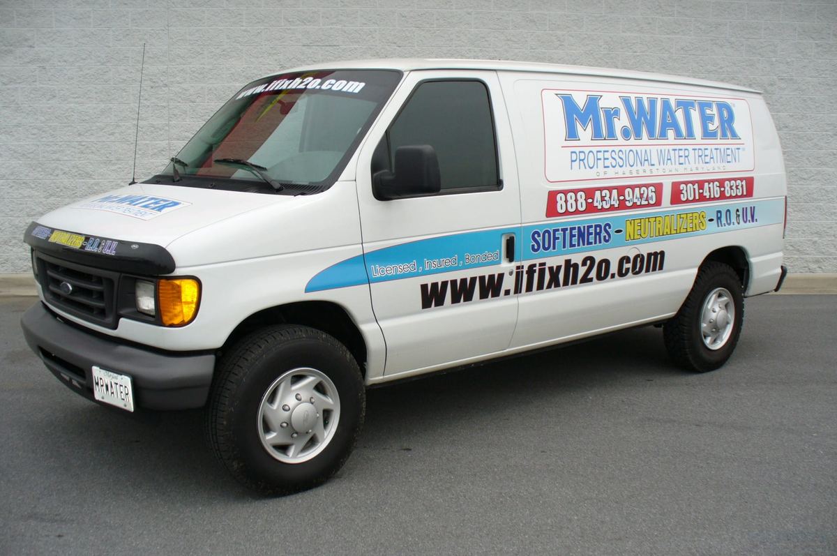 Mr. Water LLC service van — licensed, insured, bonded