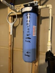 Heavy Duty Big Blue 20 inch Sediment Filter installed by Mr. Water LLC