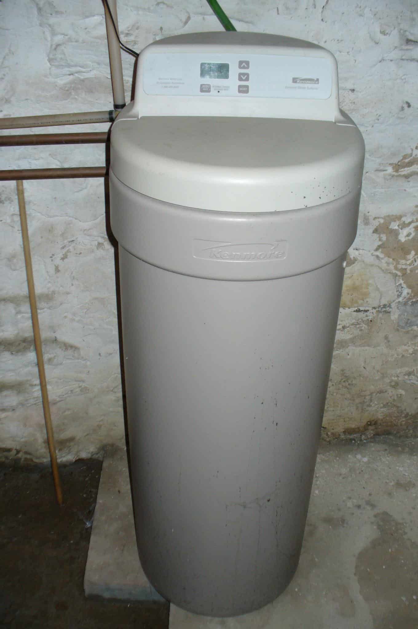 Older water softener installed on city water