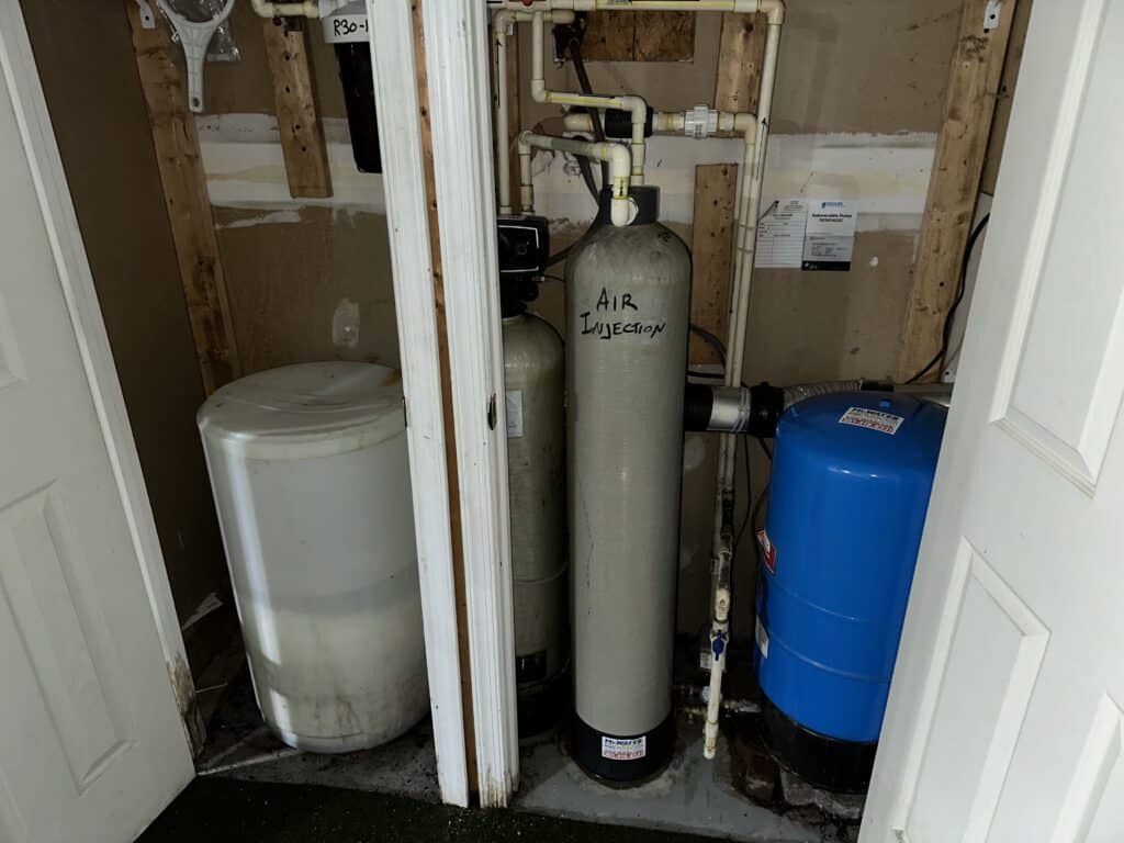Air injection system before Fleck water softener